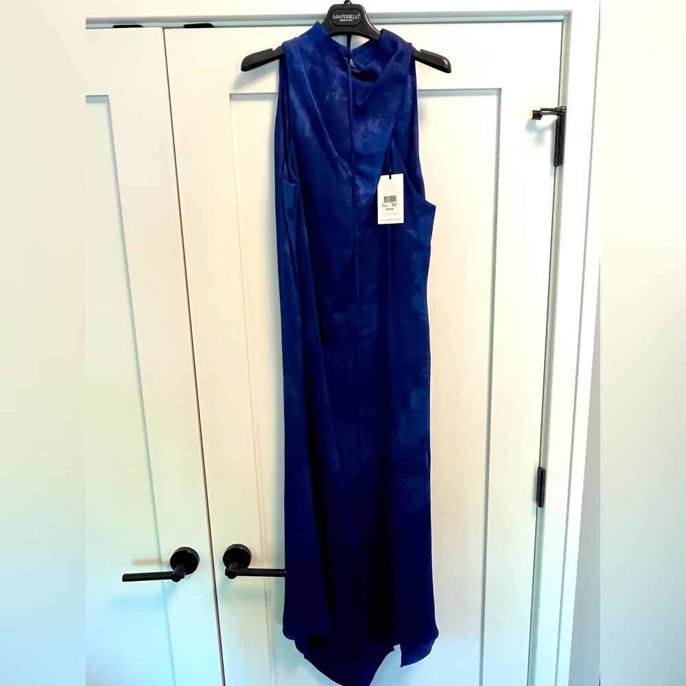Brand New/Never Worn! Santorelli Blake Asymetrical Mock Neck Midi Dress